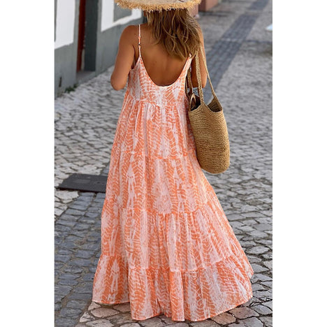 Printed Scoop Neck Maxi Cami Dress