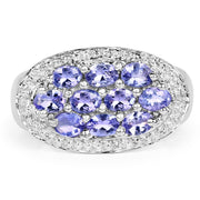 Bids.com 1.70 Carat Genuine Tanzanite .925 Sterling Silver Ring Rings