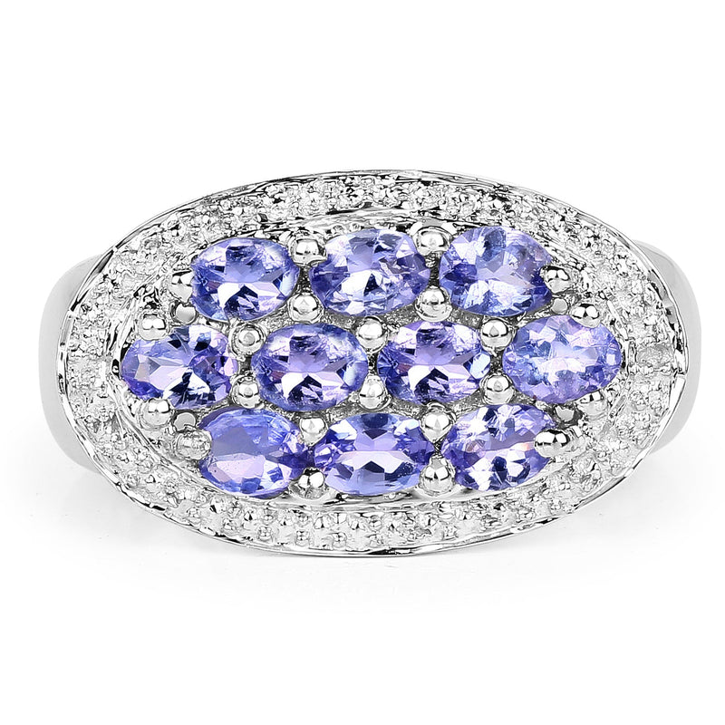 Bids.com 1.70 Carat Genuine Tanzanite .925 Sterling Silver Ring Rings