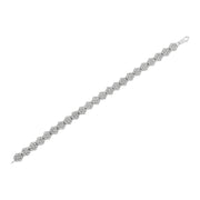 Bids.com .925 Sterling Silver 2.0 cttw Diamond 7 Stone Floral Cluster Link Bracelet (I-J Color, I3 Clarity) -7.25" Bracelets