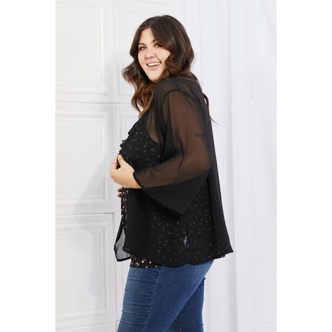 Melody Just Breathe Chiffon Kimono in Black