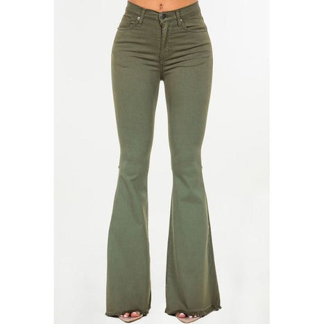 Bell Bottom Jean in Olive