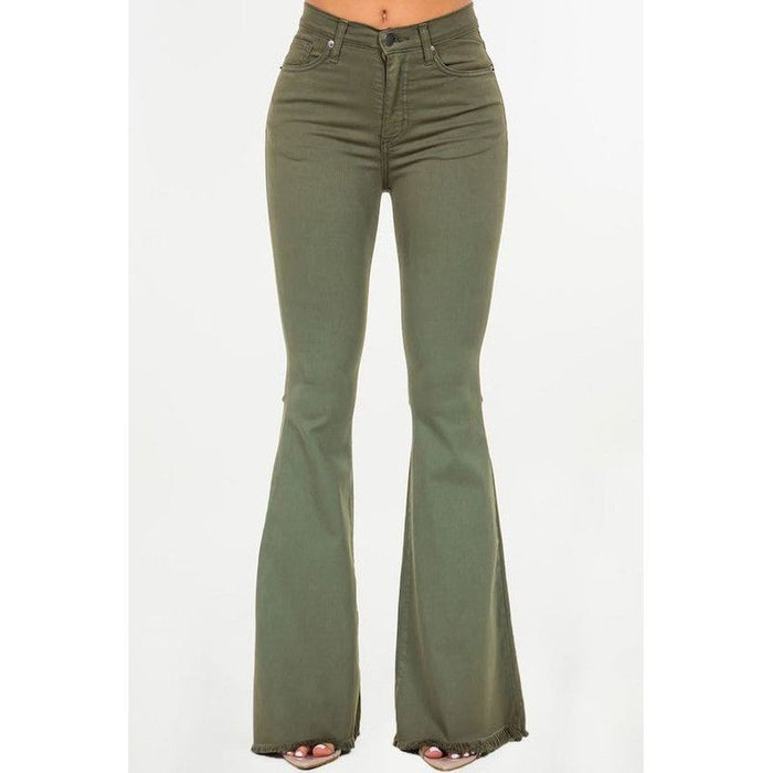 Bell Bottom Jean in Olive