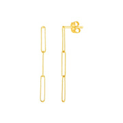 Bids.com 14k Yellow Gold Paperclip Chain Dangle Earrings Earrings