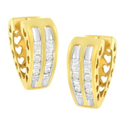 Bids.com 10K Yellow Gold 1/2 cttw Diamond Huggy Heart Hoop Earrings (I-J Clarity, I2-I3 Color) Earrings