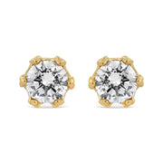 Bids.com 14K White Gold 1/2 Cttw Round Diamond Crown Stud Earring (I-J Color, I1-I2 Clarity) Earrings