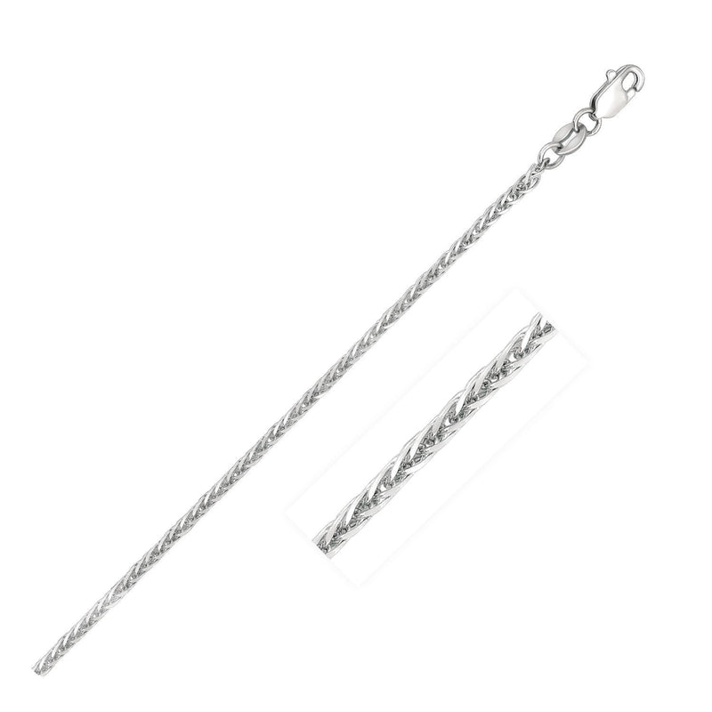 Bids.com 14k White Gold 1.8mm Square Wheat Chain Necklaces