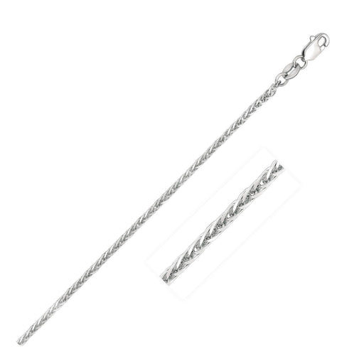 Bids.com 14k White Gold 1.8mm Square Wheat Chain Necklaces