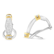 Bids.com 14K Two-Toned Gold Round and Princess Cut Diamond Earrings (0.5 cttw, H-I Color, SI2-I1 Clarity) Earrings