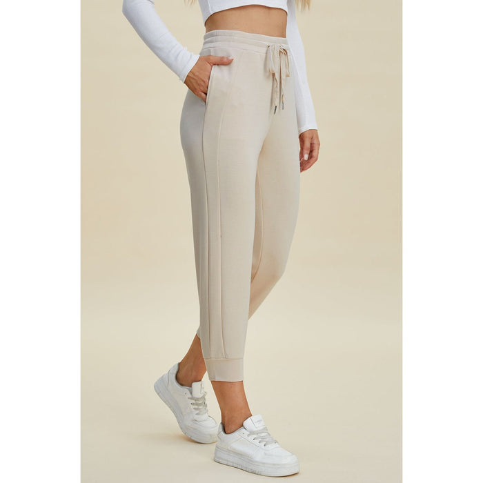 Basic Bae Full Size Air Scuba Drawstring High Waist Cropped Pants