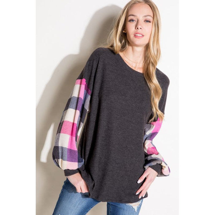 Multi Plaid Mixed Top