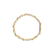 Bids.com 10K Yellow and White Gold 3.00 Cttw Diamond Cluster and Wave Link Bracelet (I-J Color, I1-I2 Clarity) - 7.25" Bracelets