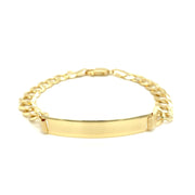 Bids.com 14k Yellow Gold 8 1/2 inch Mens Curb Chain ID Bracelet Bracelets