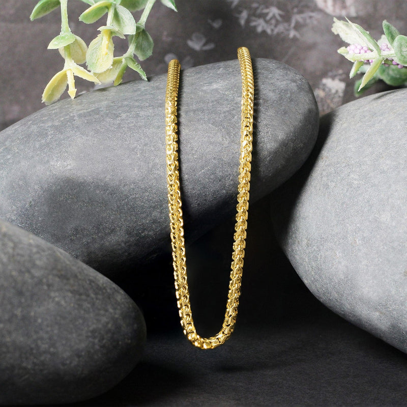 Bids.com 2.7mm 14k Yellow Solid Gold Diamond Cut Round Franco Chain Necklaces