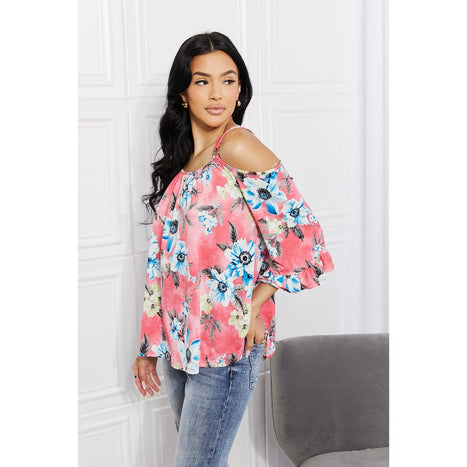 Sew In Love Fresh Take  Floral Cold-Shoulder Top