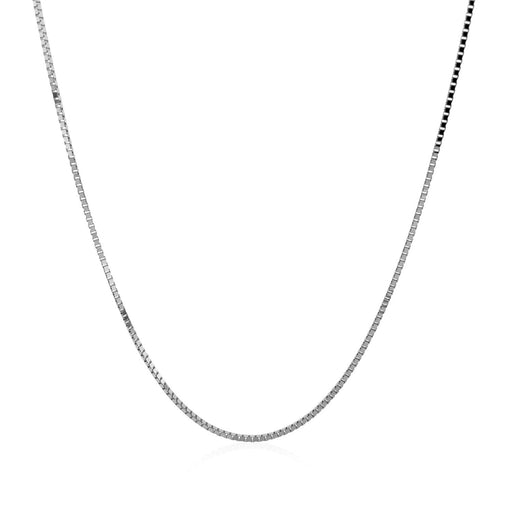 Bids.com 14k White Gold Classic Box Chain 0.8mm Necklaces