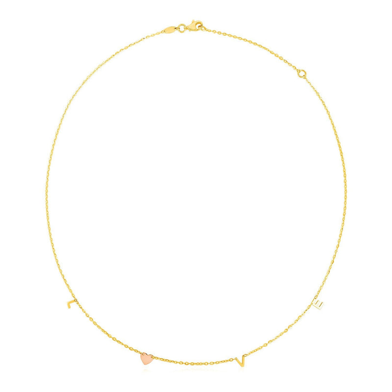 Bids.com 14k Two Tone Gold Love Necklace Necklaces