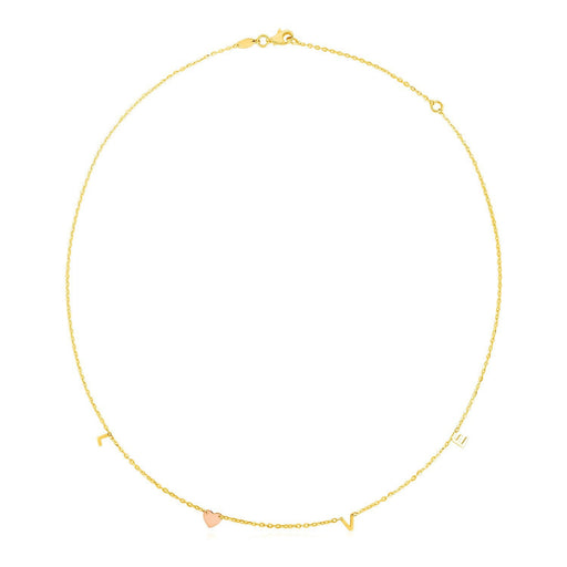 Bids.com 14k Two Tone Gold Love Necklace Necklaces