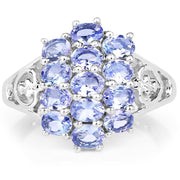Bids.com 2.21 Carat Genuine Tanzanite .925 Sterling Silver Ring Rings