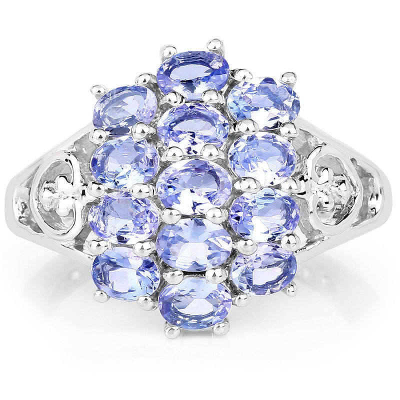 Bids.com 2.21 Carat Genuine Tanzanite .925 Sterling Silver Ring Rings
