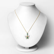 Bids.com 0.72 Carat Genuine Emerald and White Zircon .925 Sterling Silver Pendant Pendants