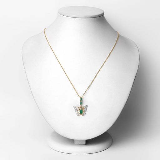 Bids.com 0.72 Carat Genuine Emerald and White Zircon .925 Sterling Silver Pendant Pendants