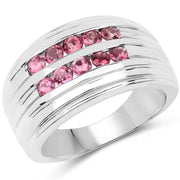 Bids.com 1.00 Carat Genuine Pink Tourmaline .925 Sterling Silver Ring Rings