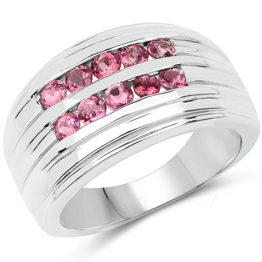 Bids.com 1.00 Carat Genuine Pink Tourmaline .925 Sterling Silver Ring Rings