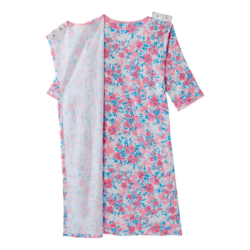 Silvert's Women's Open Back Nightgown – Cherry Blossom Print, Medium Size Clothing