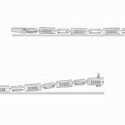 Bids.com 14K White Gold 1.0 Cttw Invisible Set Princess Cut Diamond Alternating Station and Link Tennis Bracelet (I-J Color, I1-I2 Clarity) - Size 7.25" Inches Bracelets