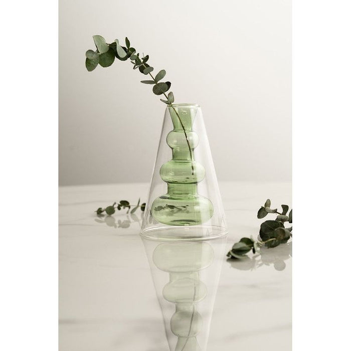 Double Layer Transparent Glass Vase 3 pcs/set