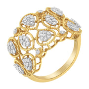 Bids.com 14K Yellow Gold Diamond Art Deco Ring (1/2 Cttw, H-I Color, I1 Clarity) - Size 7 Rings