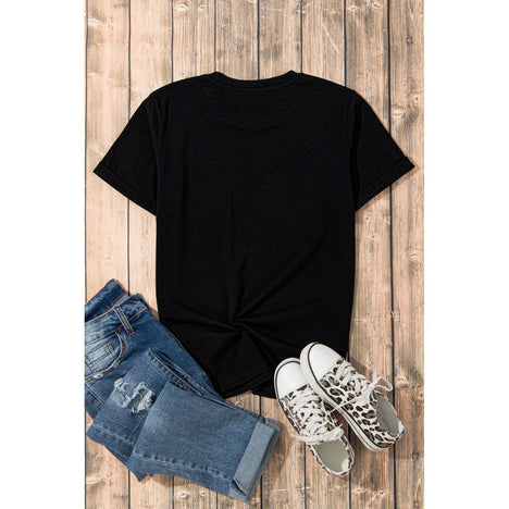 Graphic Round Neck Short Sleeve T-Shirt