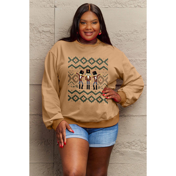 Simply Love Nutcracker Graphic Long Sleeve Sweatshirt