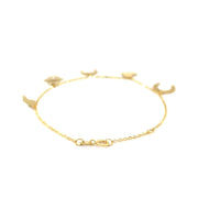 Bids.com 14k Yellow Gold 7 inch Bracelet with Polished Charms Bracelets