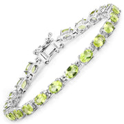Bids.com 8.61 Carat Genuine Peridot .925 Sterling Silver Bracelet Bracelets