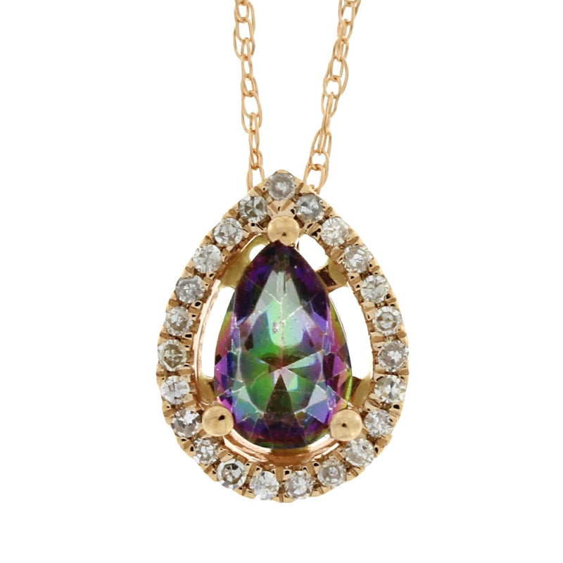 Bids.com Treated Topaz Diamond Fashion Pendants 14KT Rose Gold Pendants