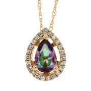 Bids.com Treated Topaz Diamond Fashion Pendants 14KT Rose Gold Pendants