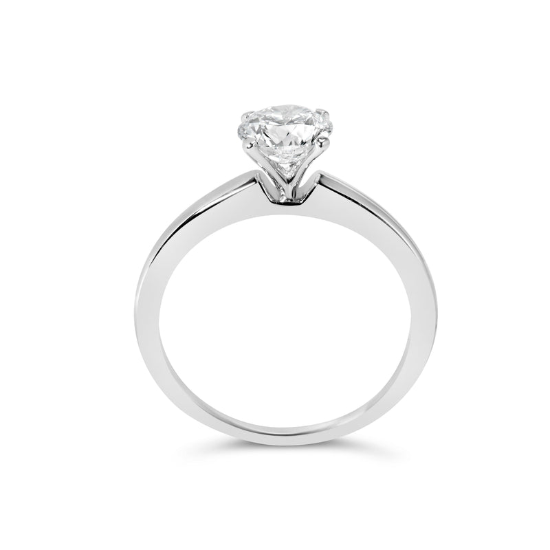 Bids.com 14K White Gold 1.0 Cttw Round Lab Grown Diamond 4 Prong Solitaire Engagement Ring (F-G Color, VS2-SI1 Clarity) - Ring Size 7 Rings