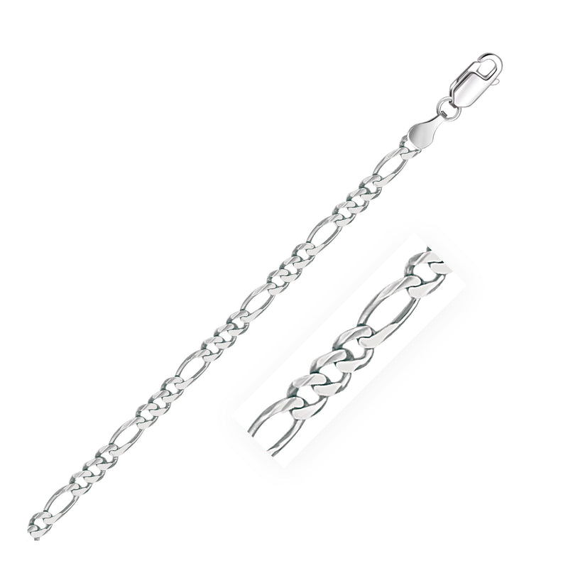 Bids.com 3.8mm 14k White Gold Solid Figaro Bracelet Bracelets
