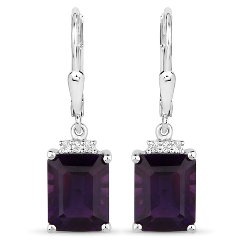 Bids.com 6.63 Carat Genuine Amethyst .925 Sterling Silver Earrings Earrings