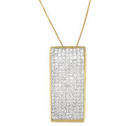 Bids.com 14K Yellow Gold Princess Cut Diamond Block Pendant Necklace (2 5/8 cttw, H-I Color, SI2-I1 Clarity) Necklaces