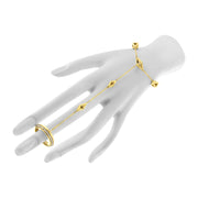 Bids.com 14K Yellow Gold 1/4 Cttw Diamond Ring and Bracelet Hand Chain (G-H Color, SI1-SI2 Clarity) - 7" Bracelets