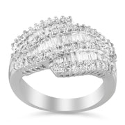 Bids.com 14K White Gold Diamond Cocktail Ring Band (1 3/4 Cttw, H-I Color, SI2-I1 Clarity) - Size 6-1/2 Rings