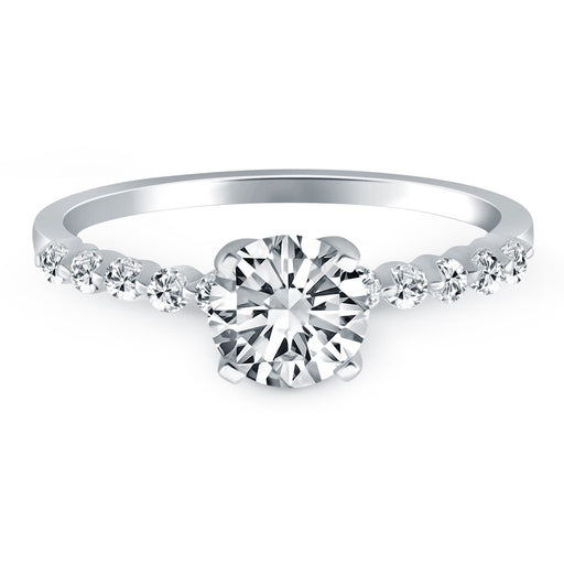 Bids.com 14k White Gold Diamond Engagement Ring with Shared Prong Diamond Accents Rings