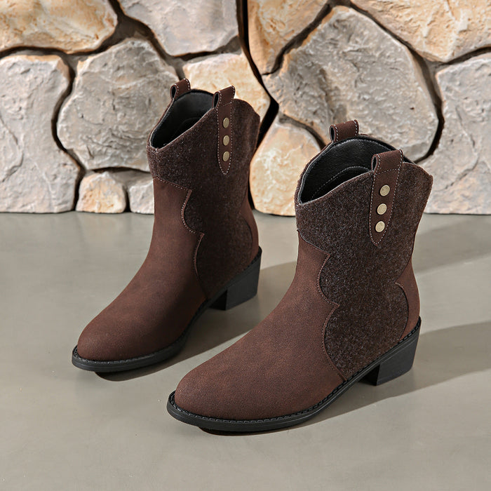 Point Toe Block Heel Boots