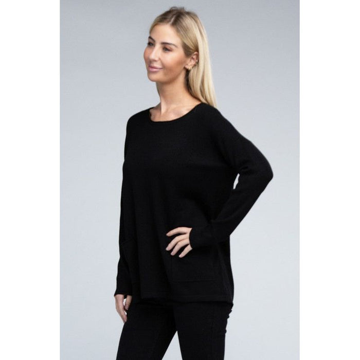 Viscose Front Pockets Sweater