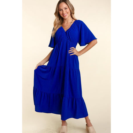 Haptics Tiered Babydoll Maxi Dress with Side Pocket