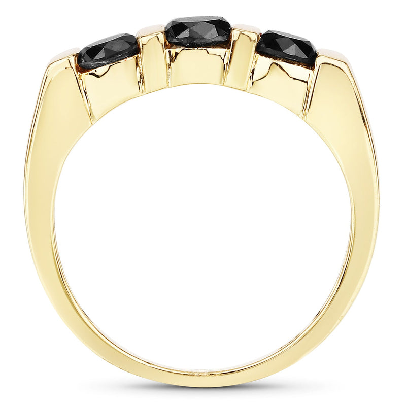 Bids.com 1.20 Carat Genuine Black Diamond .925 Sterling Silver Ring Rings