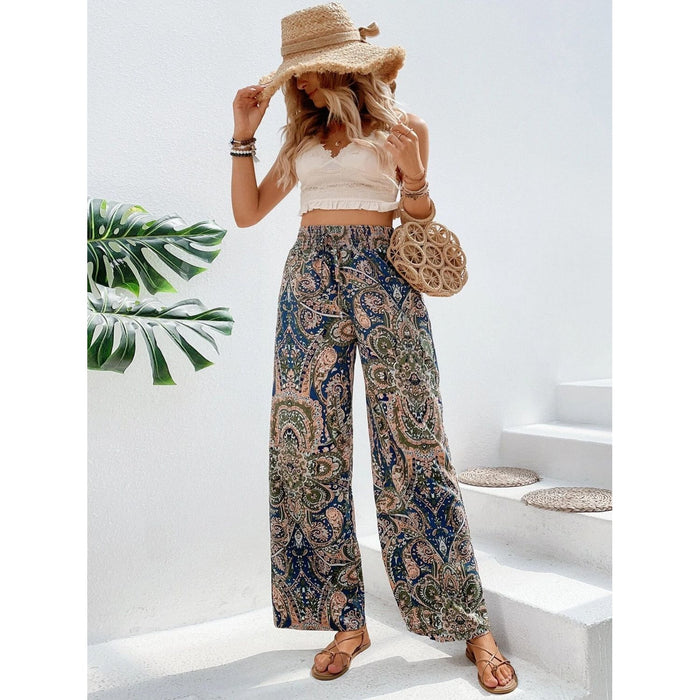 Printed Wide Leg Pants